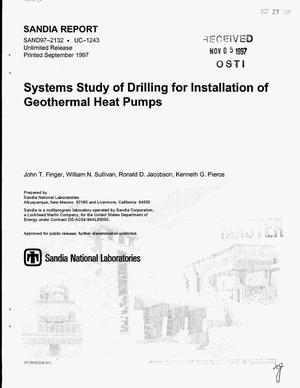 Systems study of drilling for installation of geothermal heat pumps