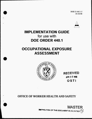 Implementation guide for use with DOE Order 440.1: Occupational exposure assessment