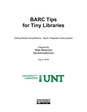 BARC Tips for Tiny Libraries