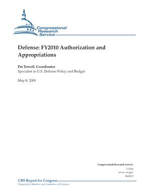 Primary view of object titled 'Defense: FY2010 Authorization and Appropriations'.