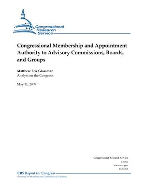 Congressional Membership and Appointment Authority to Advisory Commissions, Boards, and Groups