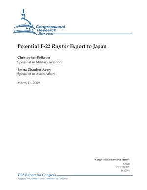 Primary view of object titled 'Potential F-22 Raptor Export to Japan'.