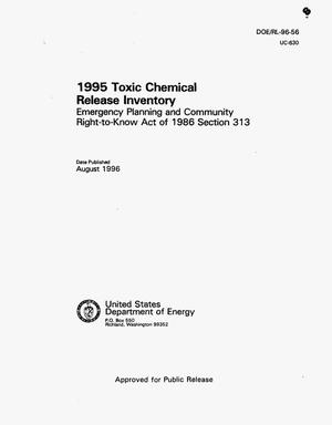 1995 Toxic chemical release inventory: Emergency Planning and Community Right-to-Know Act of 1986, Section 313