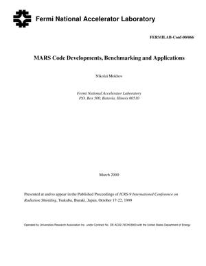 MARS code developments, benchmarking and applications
