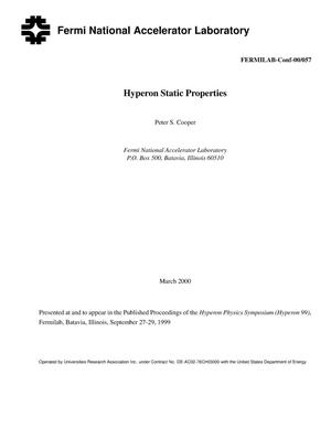 Hyperon static properties