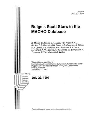 Bulge Delta Scuti Stars in the MACHO database