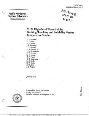 C-106 High-Level Waste Solids: Washing/Leaching and Solubility Versus Temperature Studies