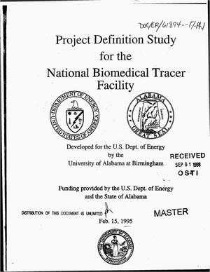 Project definition study for the National Biomedical Tracer Facility