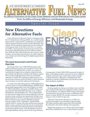 Alternative Fuel News: May 2000 Special Edition