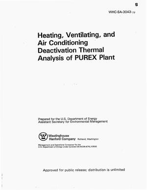 Heating, ventilating, air conditioning deactivation thermal analysis of the PUREX plant
