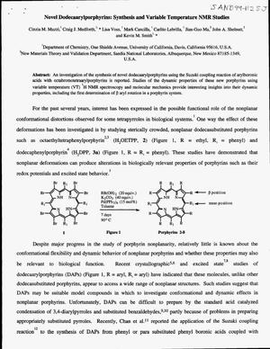 Novel Dodecaarylporphyrins: Synthesis and Variable Temperature NMR Studies