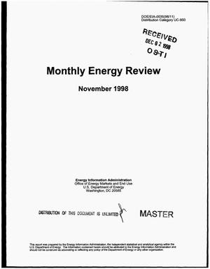 Monthly energy review, November 1998