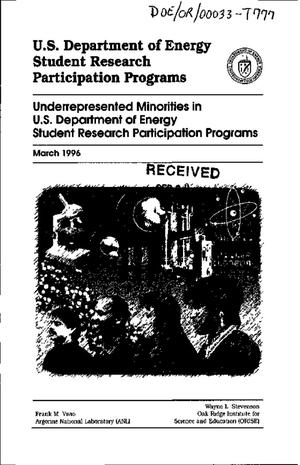 U.S. Department of Energy student research participation programs. Underrepresented minorities in U.S. Department of Energy student research participation programs