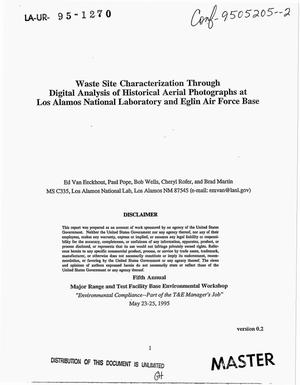 Waste site characterization through digital analysis of historical aerial photographs at Los Alamos National Laboratory and Eglin Air Force Base