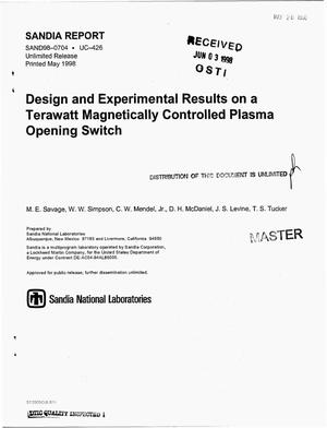 Design and experimental results on a terawatt magnetically controlled plasma opening switch