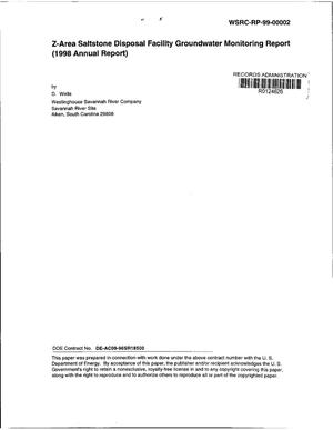 Z-Area Saltstone Disposal Facility Groundwater Monitoring Report (1998 Annual Report)