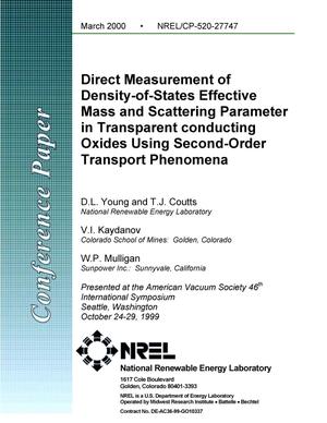 Direct measurement of density-of-states effective mass and scattering parameter in transparent conducting oxides using second-order transport phenomena