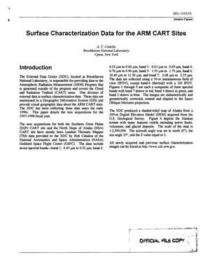 SURFACE CHARACTERIZATION DATA FOR THE ARM CART SITES.