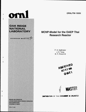 MCNP-model for the OAEP Thai Research Reactor