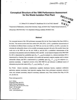 Conceptual structure of the 1996 performance assessment for the Waste Isolation Pilot Plant