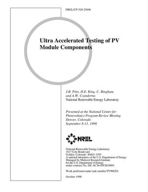 Ultra Accelerated Testing of PV Module Components