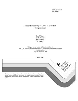 Primary view of object titled 'Shock sensitivity of LX 04 at elevated temperatures'.