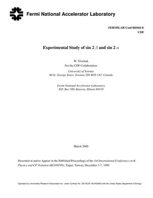 Experimental study of sin 2 {beta} and sin 2 {alpha}