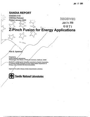 Z-Pinch Fusion for Energy Applications