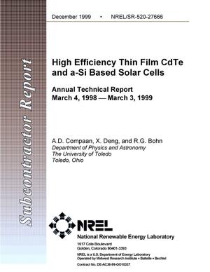 High efficiency thin film CdTe and a-Si based solar cells