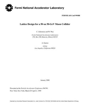 Lattice design for a 50 on 50-GeV muon collider