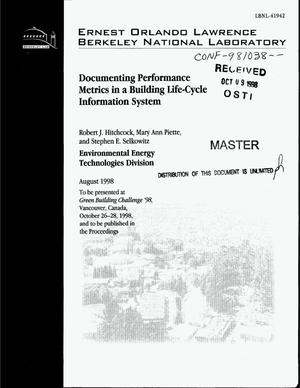 Documenting performance metrics in a building life-cycle information system