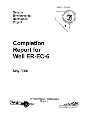 Completion report for Well ER-EC-6