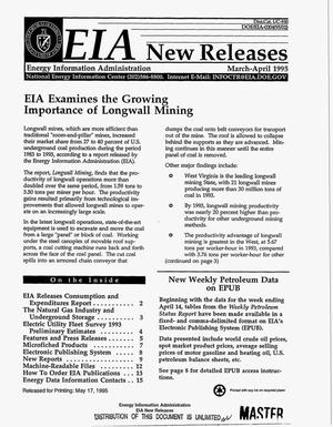 EIA new releases: EIA examines the growing importance of longwall mining