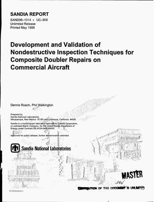 Development and validation of nondestructive inspection techniques for composite doubler repairs on commercial aircraft