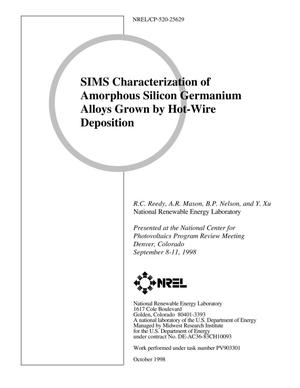 SIMS Characterization of Amorphous Silicon Germanium Alloys Grown by Hot-Wire Deposition