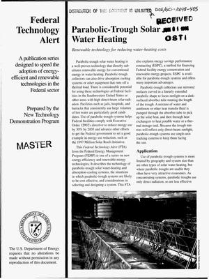 Federal technology alert. Parabolic-trough solar water heating