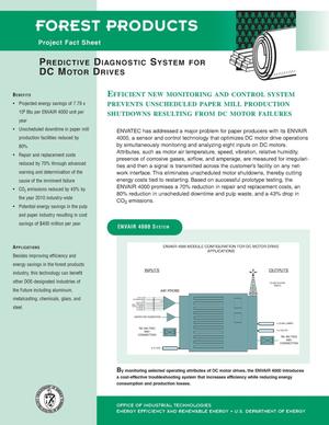 Predictive diagnostic system for DC motor drives: Forest Products Project fact sheet