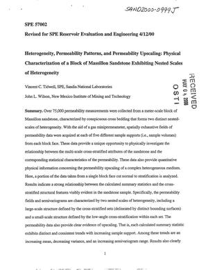 Heterogeneity, permeability patterns, and permeability upscaling: Physical characterization of a block of Massillon sandstone exhibiting nested scales of heterogeneity