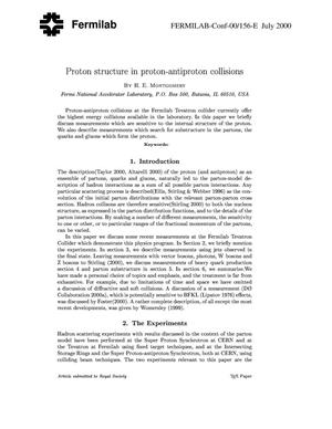 Proton structure in proton-antiproton collisions