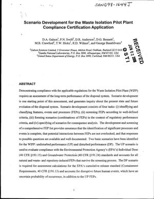 Scenario development for the Waste Isolation Pilot Plant compliance certification application