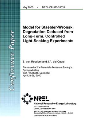 Model for Staebler-Wronski degradation deduced from long-term, controlled light-soaking experiments