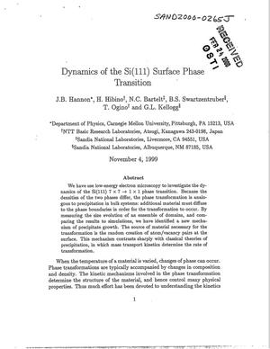 Dynamics of the Si(111) surface phase transition