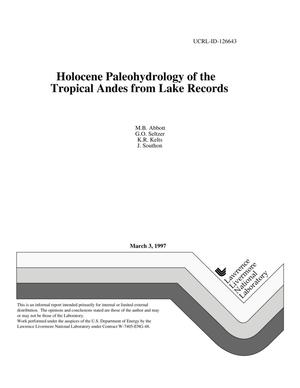Holocene Paleohydrology of the tropical andes from lake records