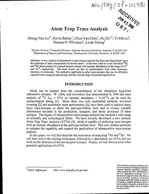 Atom trap trace analysis