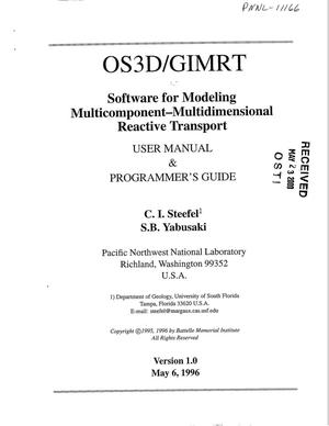 OS3D/GIMRT software for modeling multicomponent-multidimensional reactive transport