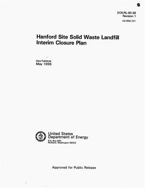 Hanford site solid waste landfill interim closure plan