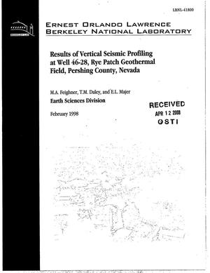 Results of vertical seismic profiling at Well 46-28, Rye Patch Geothermal Field, Pershing County, Nevada
