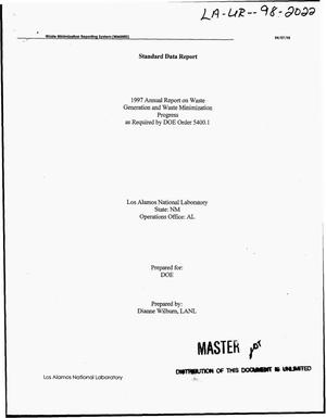 Standard data report. 1997 annual report on waste generation and waste minimization progress