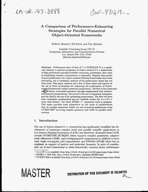 A comparison of performance-enhancing strategies for parallel numerical object-oriented frameworks