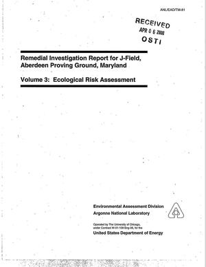 Remedial investigation report for J-Field, Aberdeen Proving Ground, Maryland. Volume 3: Ecological risk assessment